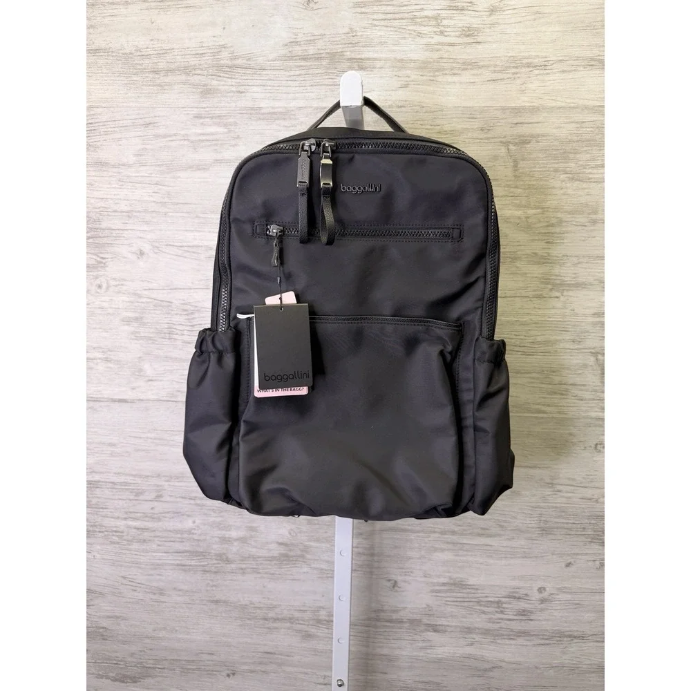 Baggallini Unisex Tribeca Expandable Laptop Backpack Black